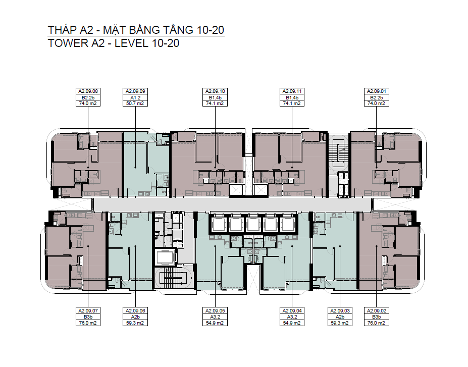 Tháp A2 tầng 10-20