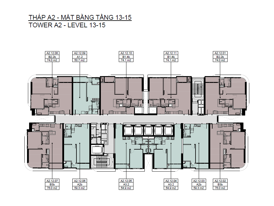 Tháp A2 tầng 13-15