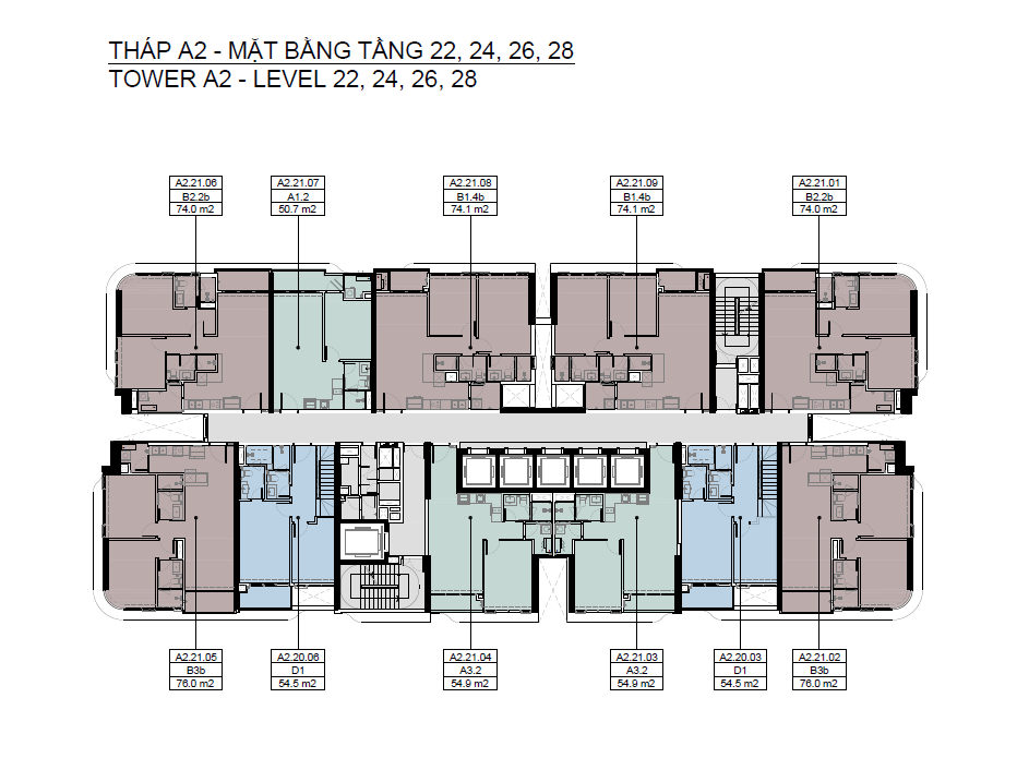 Tháp A2 tầng 22-28