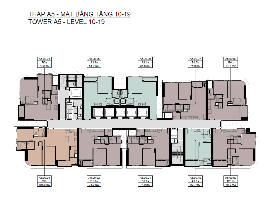 Tháp A5 tầng 10-19