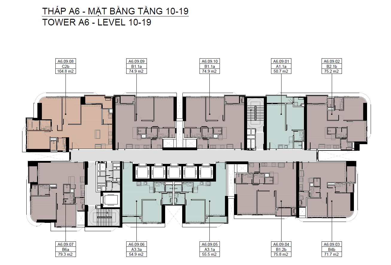 Tháp A6 tầng 10-19