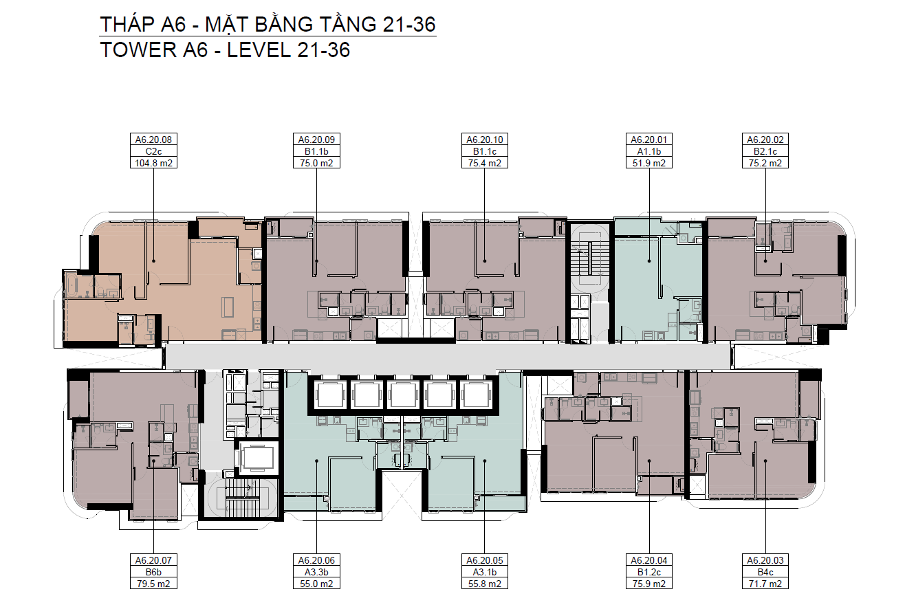 Tháp A6 tầng 21-36