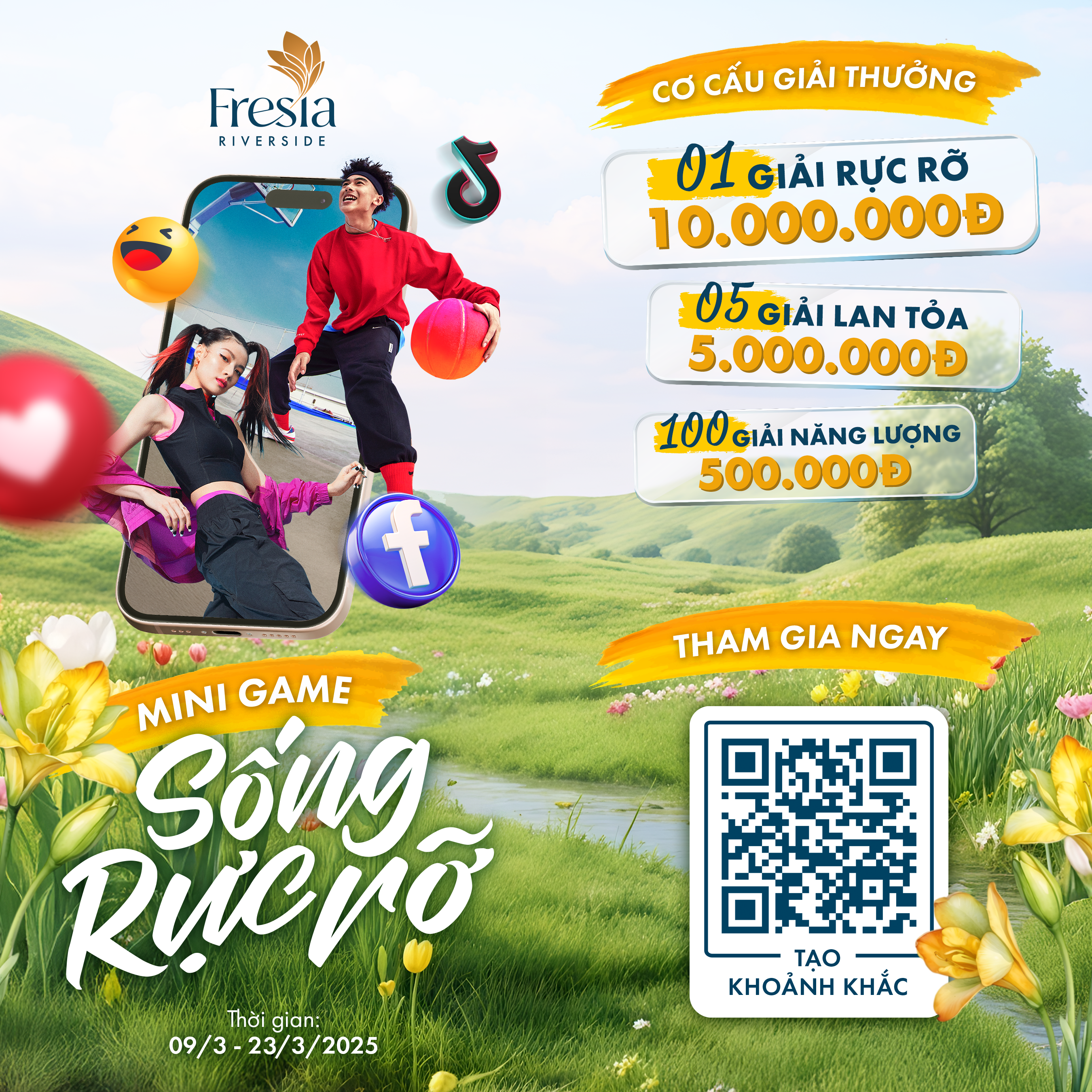 MINIGAME "SỐNG RỰC RỠ" CÙNG  FRESIA RIVERSIDE